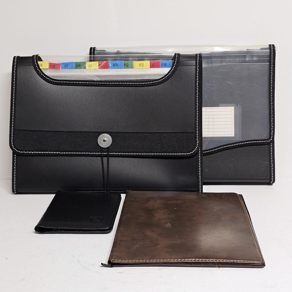 Office Organizer Lot – 4 Pieces – File Folders, Portfolio & TD Wallet